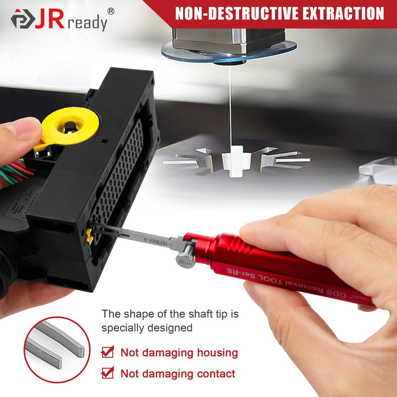JRready ST5354 Pin Removal Tool Automotive Terminal Removal Tool Kit - for Tyco Micro Timer, JPT, MQS, MCON 1.2, Sumitomo, Yazaki Kaizen 0.64, Amp, Molex Pin Extractor, Includes 8Pcs Replacement Tips 8 IN 1 KIT