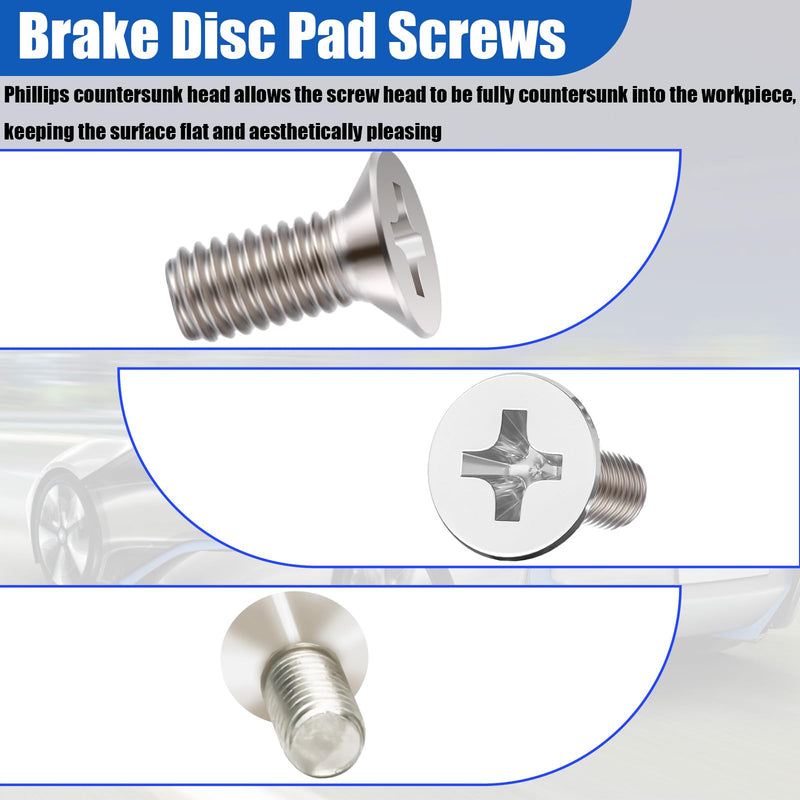 8 PCS Stainless Steel Brake Disc Rotor Screws, Brake Disc Rotor Screws for Front and Rear, 93600-06014-0H, Disc Brake Fixing Screw Compatible with Honda, Acura, Hyundai and Kia Models