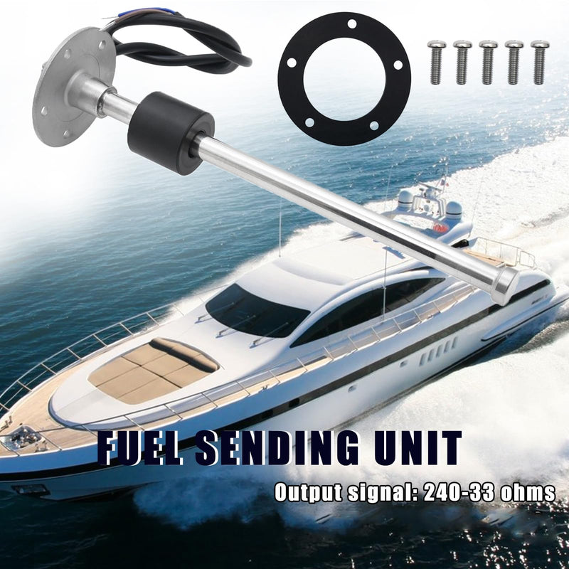 Geloo 240-33ohms 6" Marine Sending Units Boat Fuel Sending Unit Fuel Gas Tank Sender Fuel Sending Unit Fuel Level Gauge Sensor Water Gauge Sensor Gas Tank Sender (150mm) for Water Fuel Level Gauge 150MM-6inch 240-33ohm