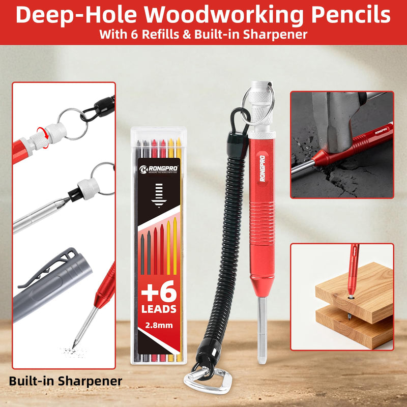 7inch Rafter Square with Level Vial, Heavy Duty Multi-Purpose Aluminum Triangle Ruler with Carpenter Pencil for Woodworking and Home DIY