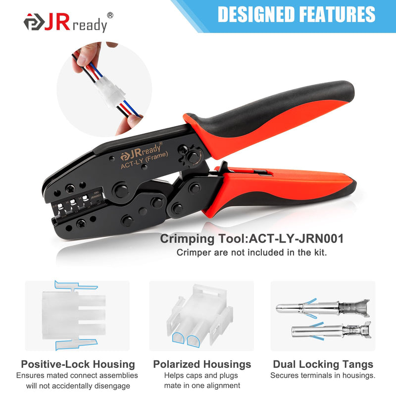 JRready ST6513 220Pcs Pin Connector Kit 6 9 12Pin Electrical Wire Connectors 2.13MM Diameter Terminal 14-20AWG Pin Sockets Compatible with Molex MLX 6.35mm Pitch 10 Match Sets 6/9/12 Pin Standard Molex MLX