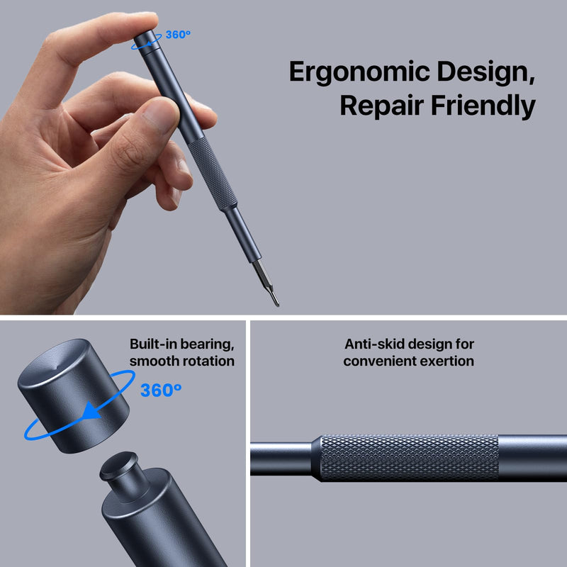 AXTH 128-in-1 Precision Screwdriver Set, Professional Magnetic Mini Repair Tool Kit for Phone, Computer, Watch, Laptop, Macbook, Ring Doorbell, Eyeglass, Electronic, [Bearing Steel] Screw Driver 128in1
