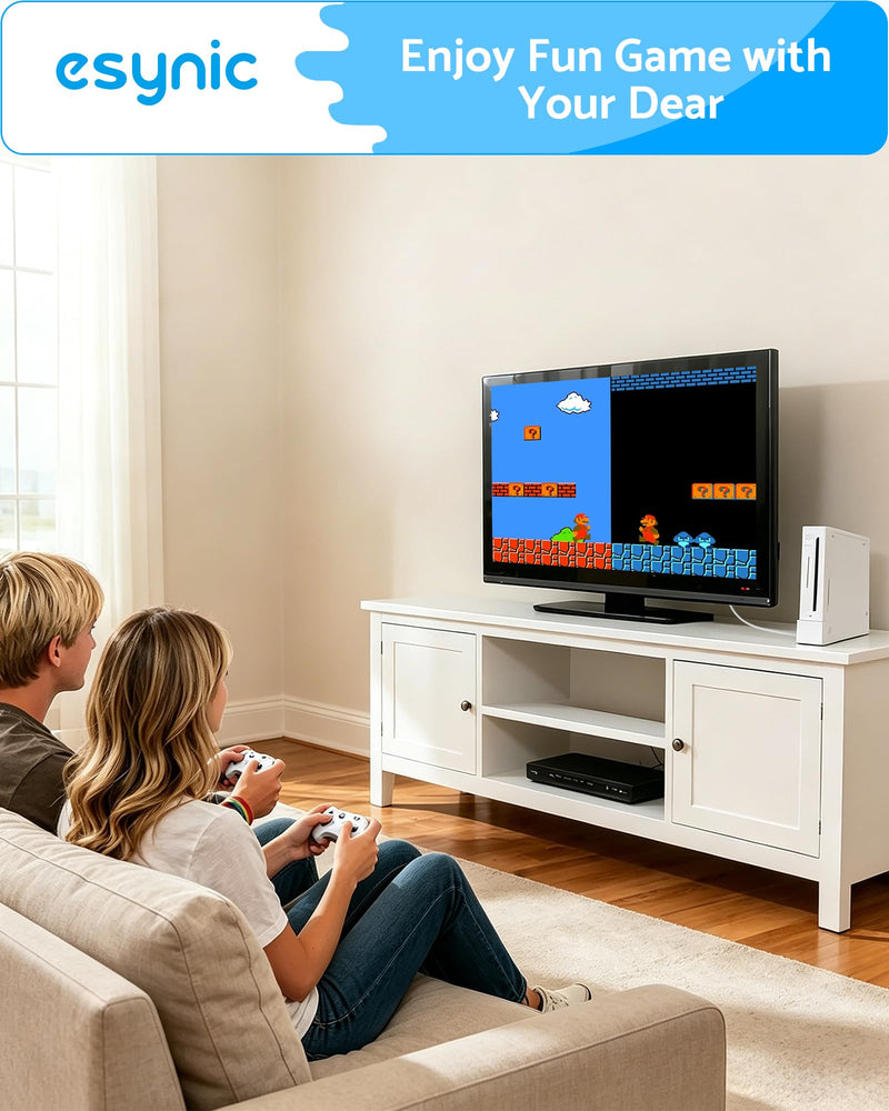 eSynic Wii to HDMI Adapter 1080P-Portable HDMI Converter for Nintendo Wii/Wii U to HDTV-Includes HDMI Cable-Plug & Play-Supports 480p/720p/1080p –Perfect for Family Game Night with Kids