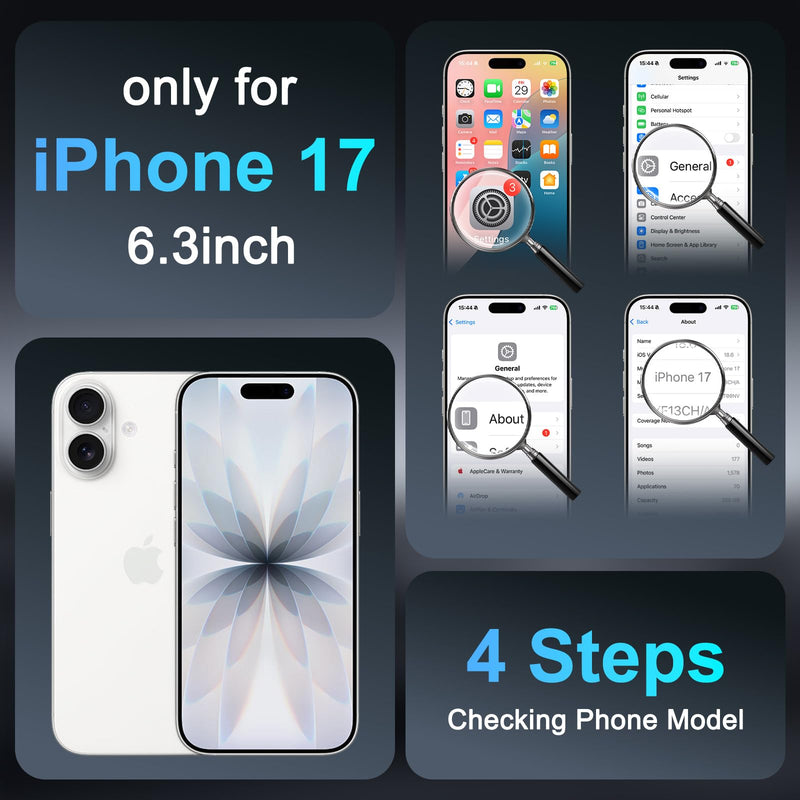for iPhone 17 Case with Belt Clip Holster, Compatible with MagSafe, Black | with [Credit Card Holder], Heavy Duty Shockproof Drop Protection, Rugged Dual-Layer, Slim iPhone 17 Case with Kickstand