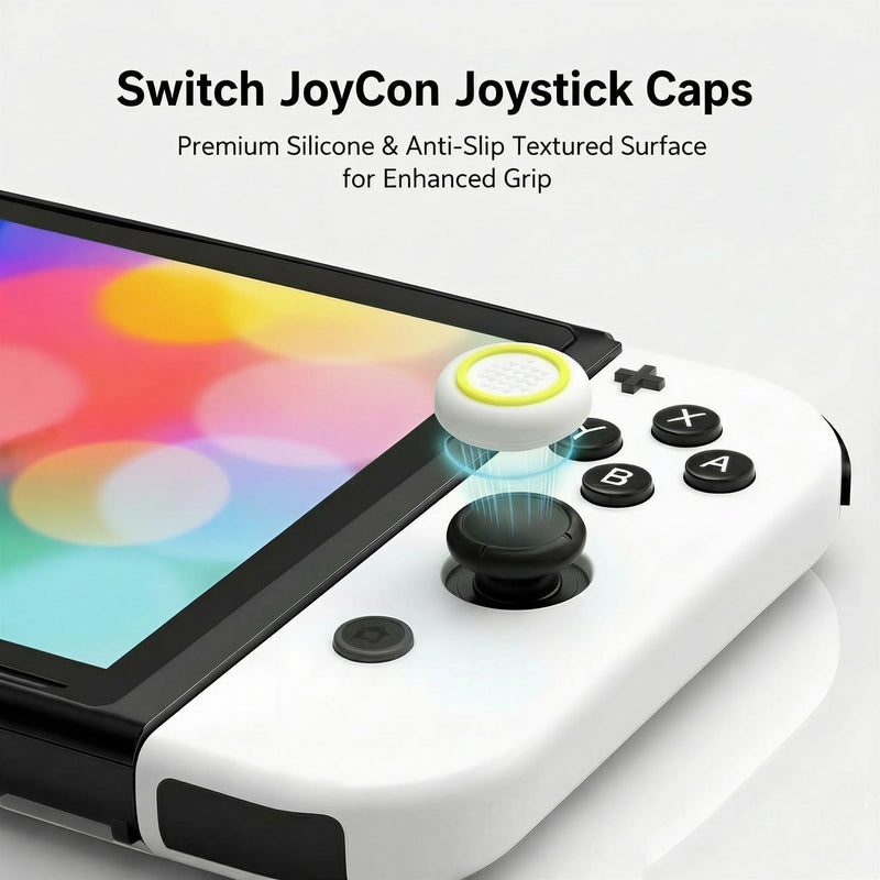 20PCS Optimized Silicone Thumb Grips & Joystick Caps for Nintendo Switch/OLED/Lite JoyCon Controllers Accessories | 10 Colors, Anti-Slip, Anti-Scratch & Enhanced Gaming Experience