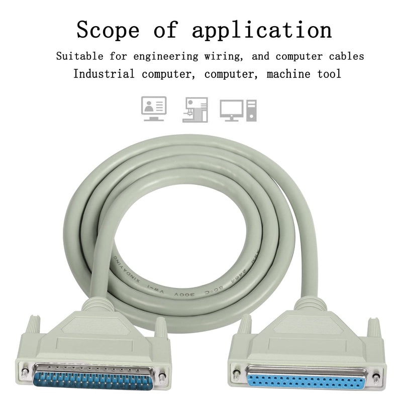 MEIRIYFA DB37 37Pin Extension Cable Serial D-SUB 37 Pin Printer Parallel Connector Cable Pure Copper Core for engineering wiring, computer and networks.（4.9FT） (Male to Female) Male to Female