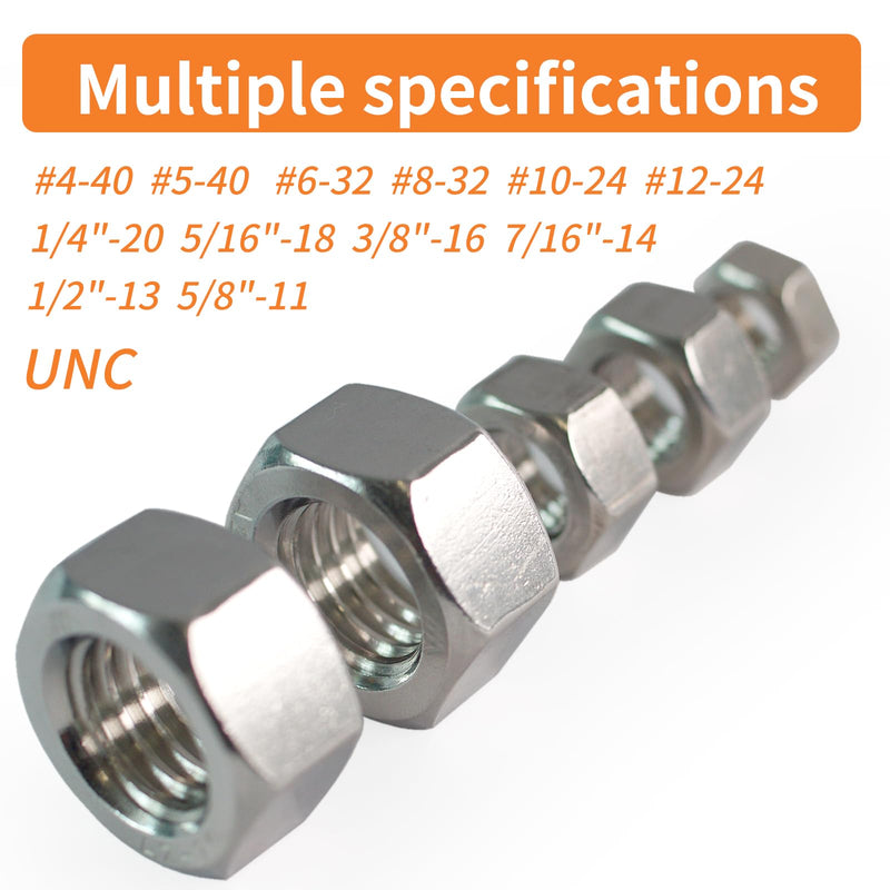 7/8"-9 Hex Nuts (10pcs), 304 Stainless Steel (18-8), Hardware, UNC, Coarse Thread, SAE, ASME B18.2.2 7/8"-9