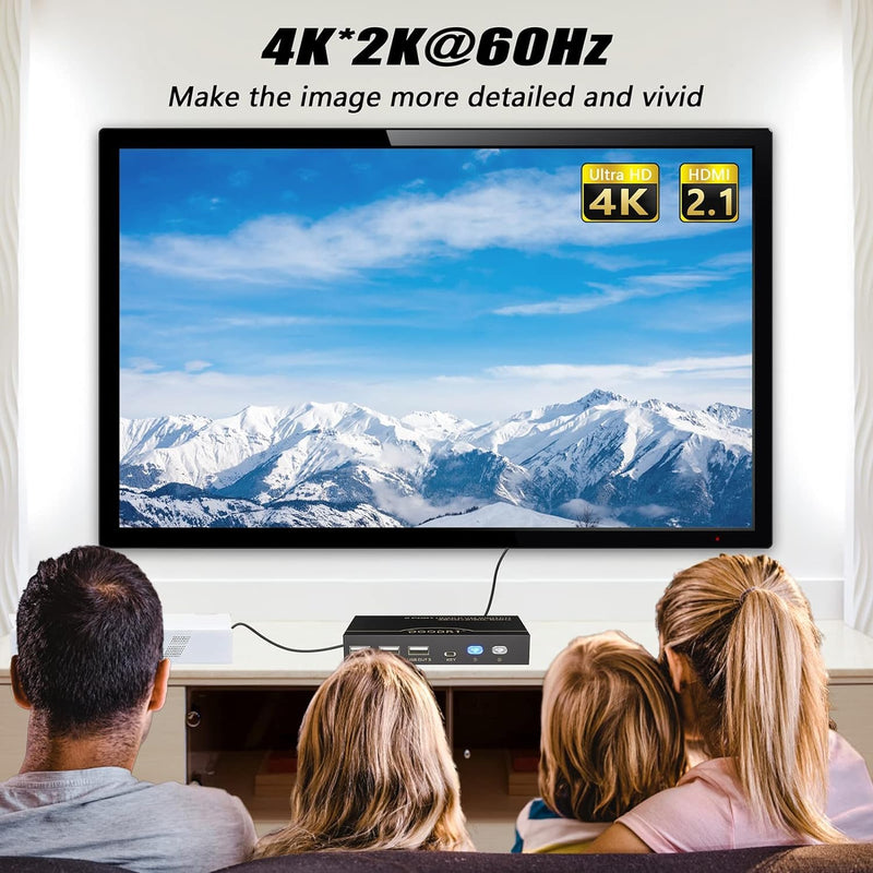 4K KVM Switch, HDMI USB Switch for 2 Computer Share 1 Monitor and 3 USB Devices Support 4K@60Hz, Including 2 HDMI Cable and 2 USB Cable