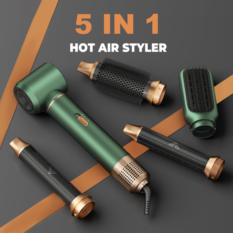 Hairstyer 5 in 1 Hair Styler, Air Brush Airbrush 5 in 1 Air styer | Airstyler Multi-Blow Dryer Brush Set with Curl, Straighten, Wavy, Smooth, Magic Styler for All Hair Types and Lengths
