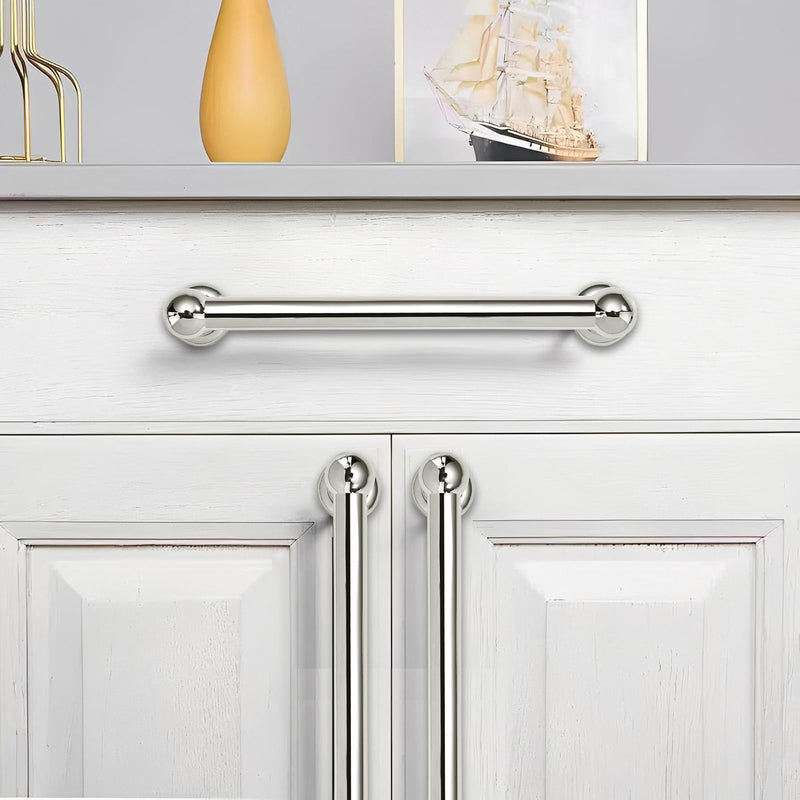 khtumeware 2 Pack 12 inch(305mm) Hole Center Vibrant Polished Nickel Cabinet Pulls Solid Heavy-Duty Kitchen Cabinet Hardware for Drawers Dressing Table Bathroom Handle