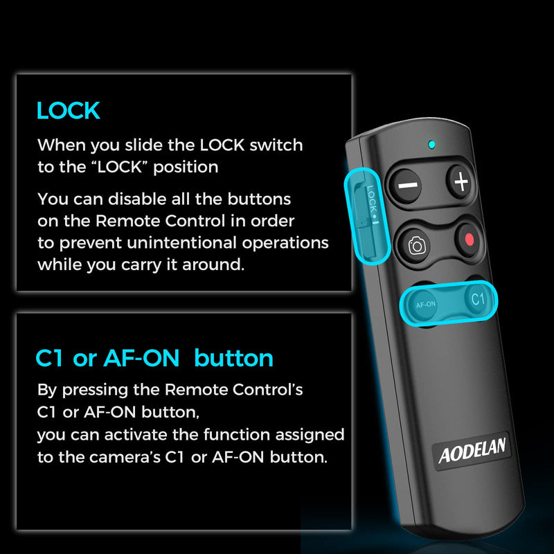 Wireless Remote Shutter Release for Sony ZV-E10, ZV-1, A7III, A7IV, a6400, a6100, a6600, a7C, fx3, a7M3, a7M4, a7RM3, a7RM4, a7SM3, a9, a9M2, RX0M2, RX100M7