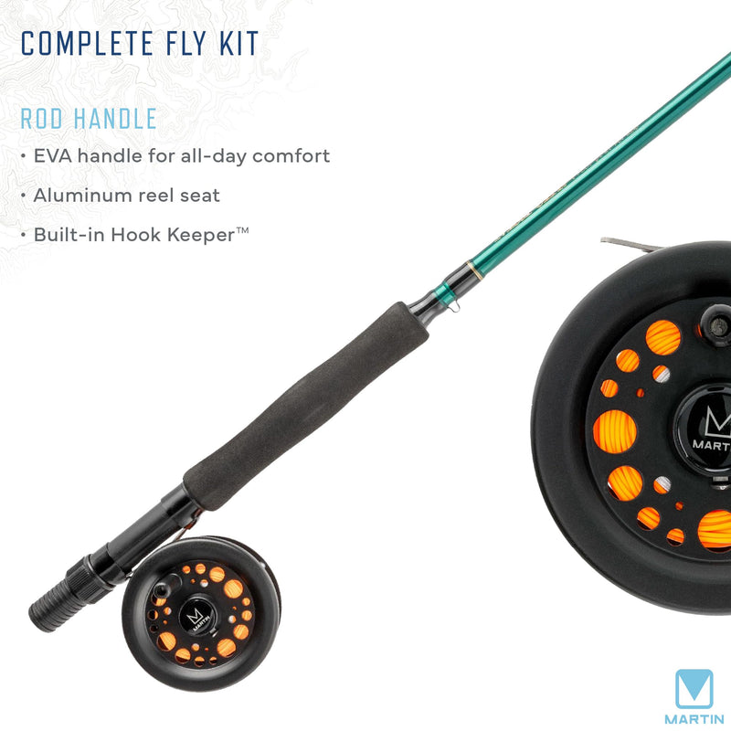 Martin Fly Reel and Fishing Rod Combo Kit Complete Fly
