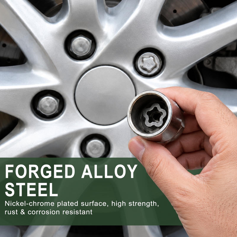 D-Wheel Lock Key, Locking Lug Nut Removal Tool Compatible with Lexus Toyota Tacoma Camry Corolla Wheel Lock Socket Remover, Anti-Theft Lug Nut Key (Silver)