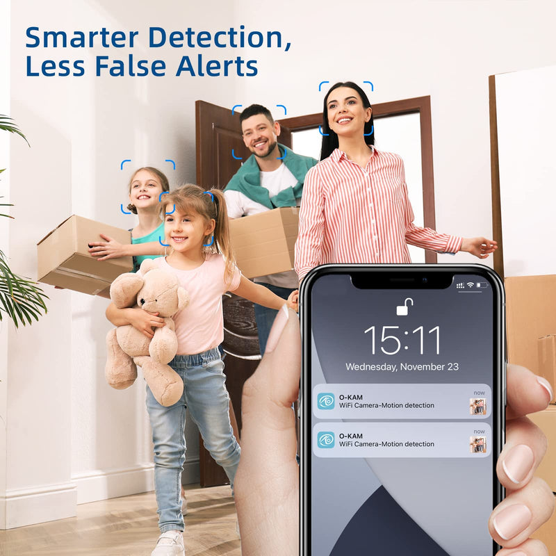 Security Camera 4K Mini Wireless WiFi Indoor Cameras, AI Human Detection, Auto Night Vision, Cloud Storage, Up to 100 Days Standby Battery Life