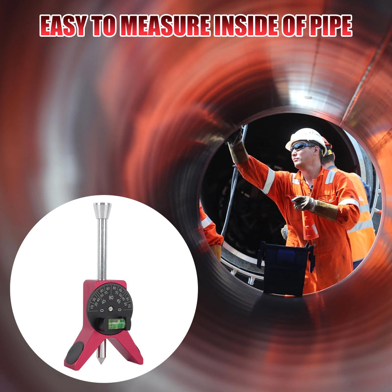 Magnetic Pipe Center Finder Tool, Y-Shape Pipefitter Gauge with Adjustable Bubble Protractor, Fits 0.5" to 4" Pipes, 2.75" Centering Head for Accurate Layout