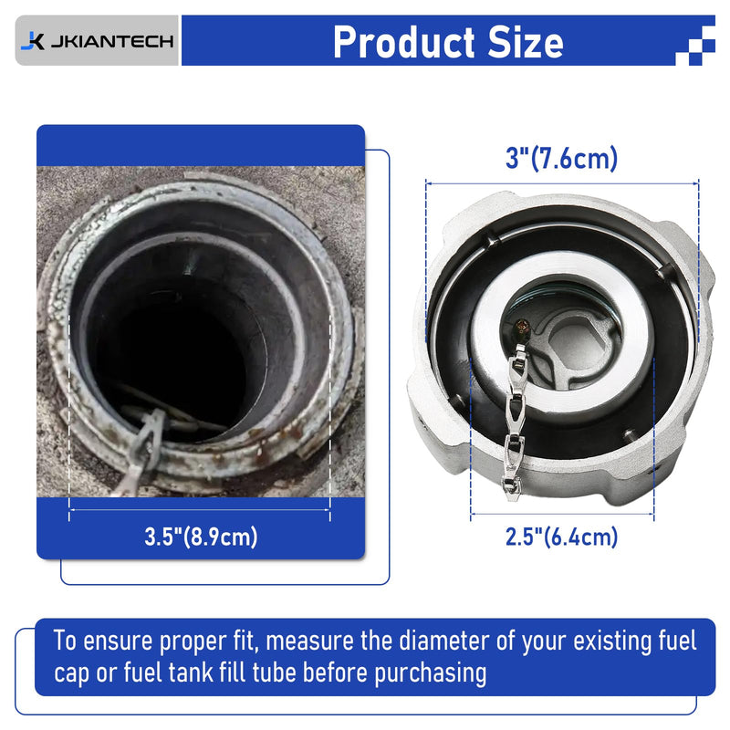 3" 1/4 Diesel Fuel Cap Compatible with Freightliner Cascadia Columbia Century Coronado Argosy 1996-2022 Truck Gas Tank Cap Replace# 572.1018, 03-37017-002, 0334466002, 600149, 918010 1 Pack Non-Locking Diesel Fuel Cap