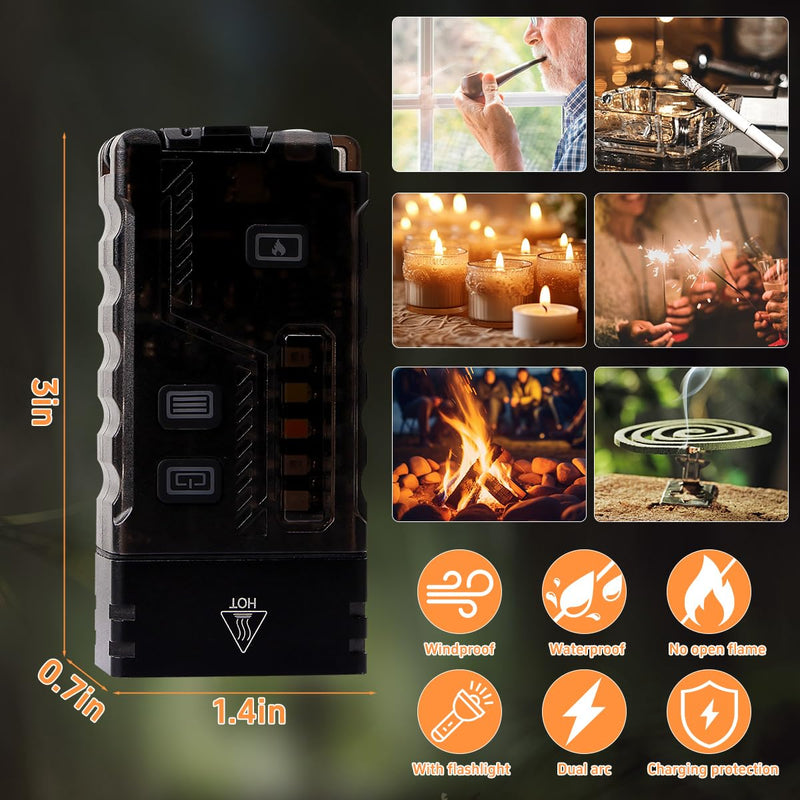 iToncs LED Small Powerful EDC Flashlight with 365nm UV Light,13 Mode,USB C Rechargeable Mini Pocket Keychain Flash Light with Clip,IP67,Magnetic,Lanyard,Buzzer,Arc Lighter for Camping Gear,4 PCS 4 Pack