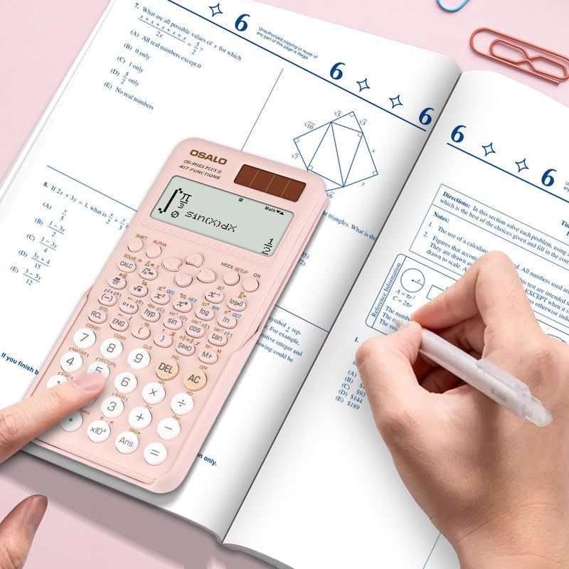 OSALO Scientific Calculator 417 Function 240 Function 2 Line Written Display 10+2 Digits Solar and Battery Calculators for Students Secondary School