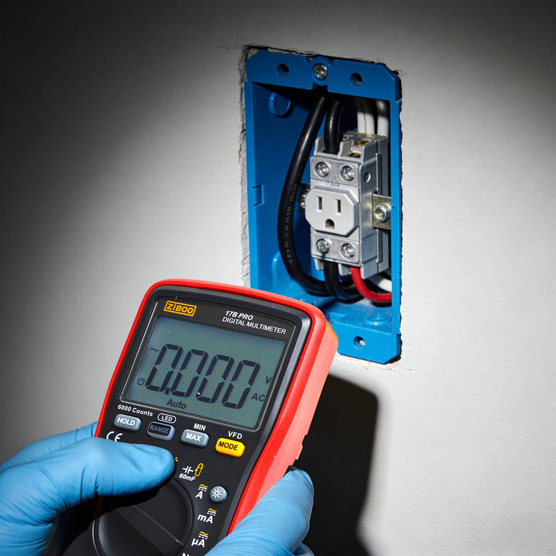 ZIBOO 17B PRO True RMS Digital Multimeter Measures AC/DC Voltage and Current Measurements up to 1000V and 10A (Optional AC Pliers)
