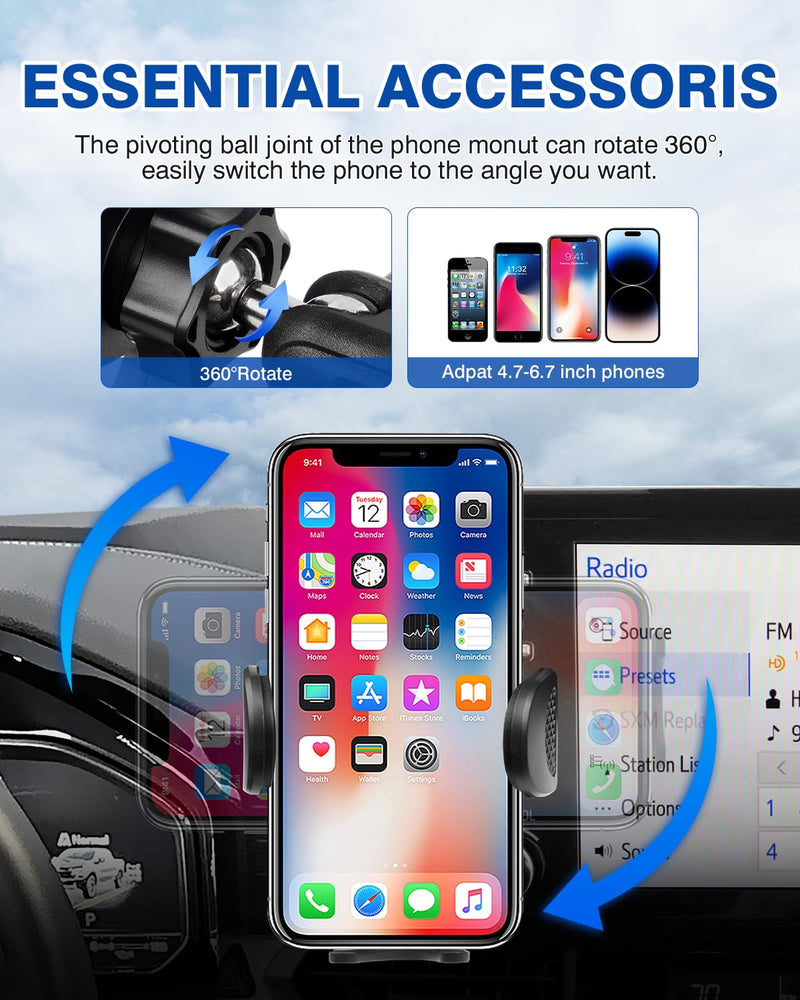 Autorder Car Phone Holder for 2021-2024 Toyota Sienna Accessories Center Console Dash Organizer with Dedicated Card Coin Storage Box 360°Rotation Phone Mount Hands-Free (Only for 8'' Screen)