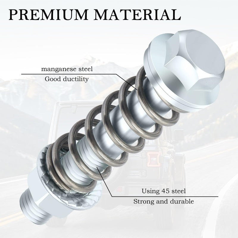 2PCS Car Exhaust Manifold Bolts,Steel M10x1.5 mm Exhaust Bolts and Nuts Kit with Springs for Exhaust Gasket,Professional Exhaust Flange Bolts Car Accessories for Most Cars