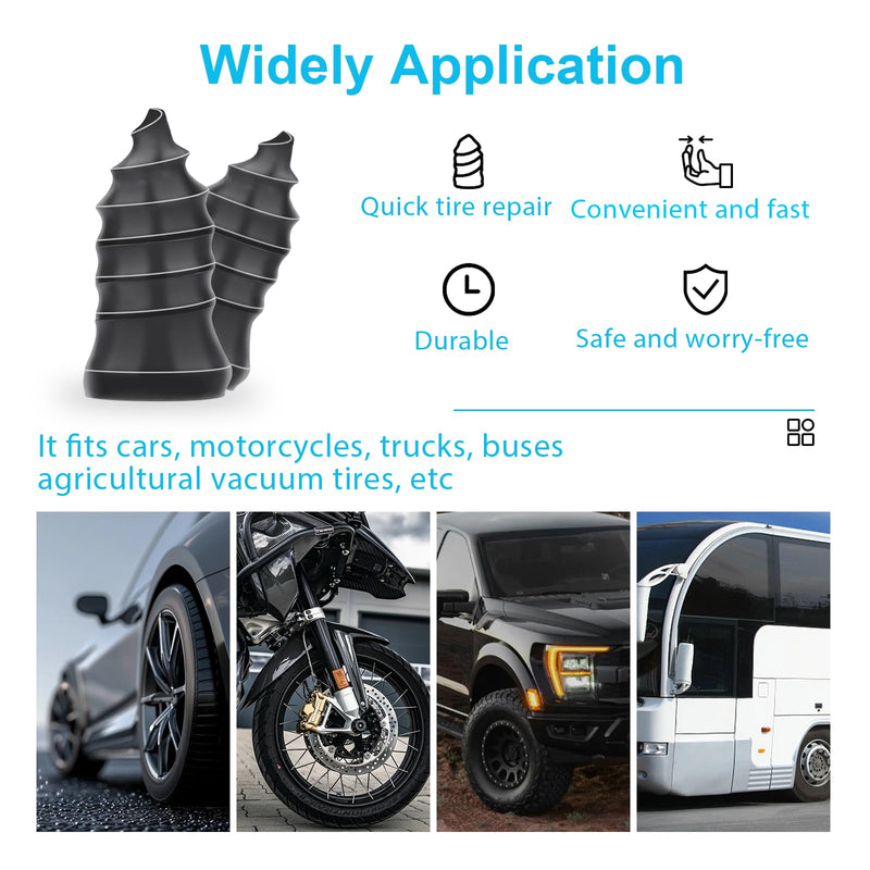 36pcs Tire Repair Rubber Studs, Vacuum Tire Repair Kit Spiral Rubber Studs, Tire Screw Plugs Quick Repair Tool, Motorcycle, Truck, Tractor Tire Flat Tire Repair Do-It-Yourself Tire Repair Studs
