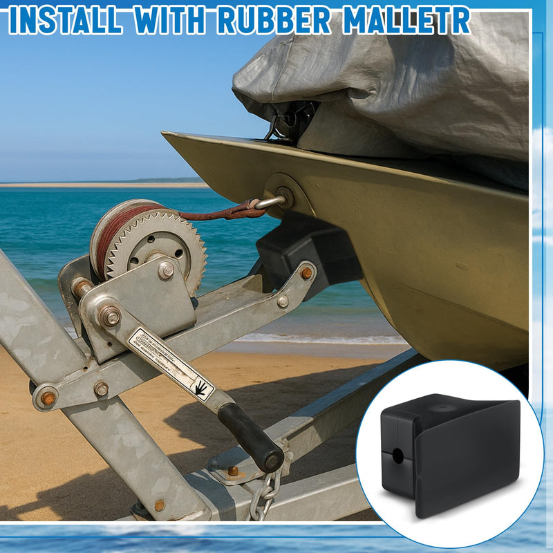 Pangda Boat Trailer Bow Stop Flat Heavy Duty Boat Trailer Natural Rubber Tool Non-marring Rubber Roller for Flat-bottom Boats, Skiffs, and Jon Boats (3 x 3 x 5.5 Inches) 3 x 3 x 5.5 Inches