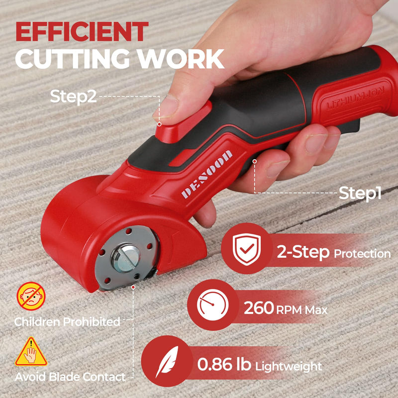 4V Cordless Electric Cardboard Cutter with Safety Lock for Home DIY | Ergonomic Carpet Cutter for Effortless Cutting of Cardboard, Fabric, Plastic, Leather and Package