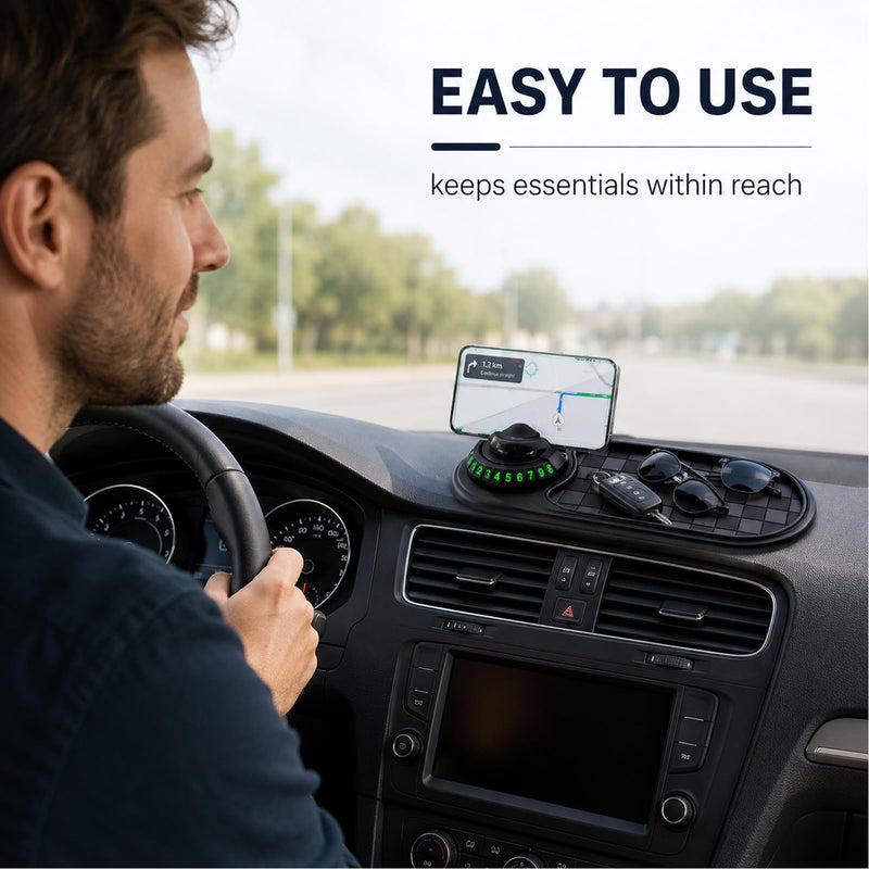 Anti Slip Mat for Car Dashboard,Dash Mat,Multi-Functional Support Anti-Slip Pad,3 in 1 Dashboard Grip Pads for Phones,Support Anti Slip Pad for Phones Sunglasses Keys Gadgets(Gray + Black)