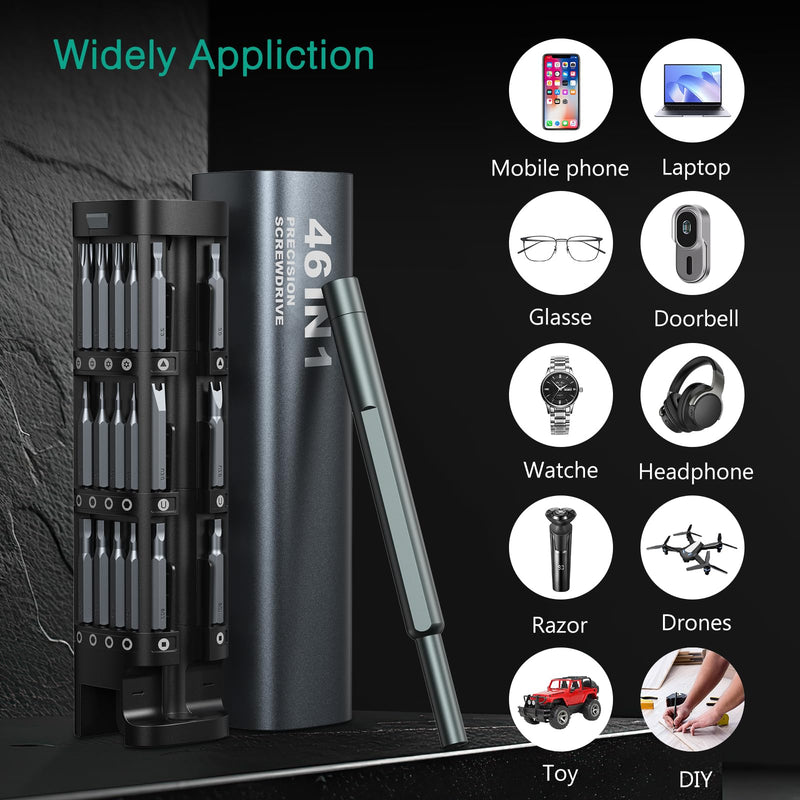 ORIA Precision Screwdriver Set, 46 in 1 Magnetic Screwdriver Set with 42 Bits, Magnetic Storage Case, Electronics Repair Tool Kit for Phone, Laptop, Watch, Eyeglasses