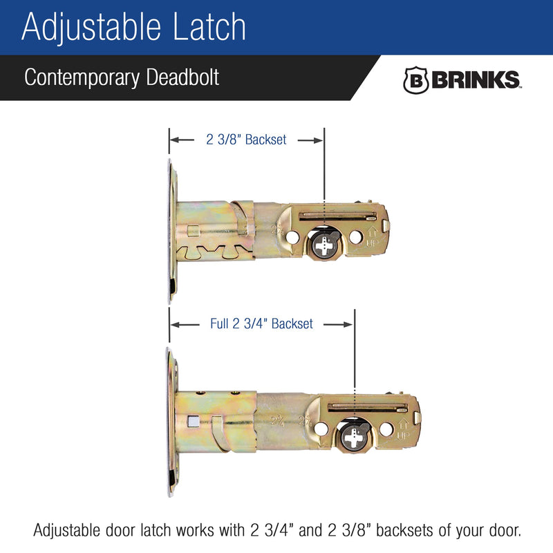 BRINKS – Exterior Deadbolt Front Door Lock – Single Cylinder Square Keyed Entry – Home & Residential Security – Satin Nickel Finish (Pack of 1)