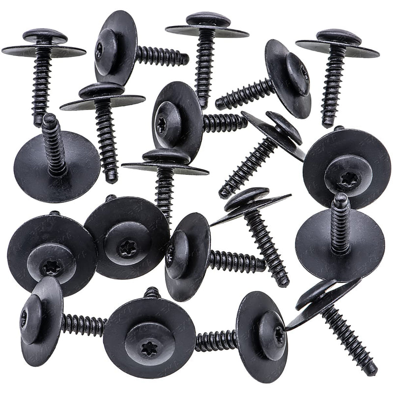 Rexka 20pcs Fender Liner Splash Shield Bolt Screw 11548270 Compatible with GM Chevrolet Camaro Colorado Cruze Equinox Impala Malibu Traverse Cadillac ATS CT6 CTS XT5 XTS One Size