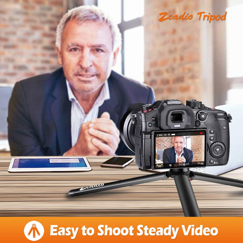 Zeadio Metal Mini Tripod, Desktop Tabletop Stand Tripod with 1/4 Inch Screw for Smooth 4, Crane Plus, Crane 2, Osmo Mobile, Ronin-S, Vimble 2, Gimbal Handle Grip Stabilizer and All Cameras Length 18.8 cm