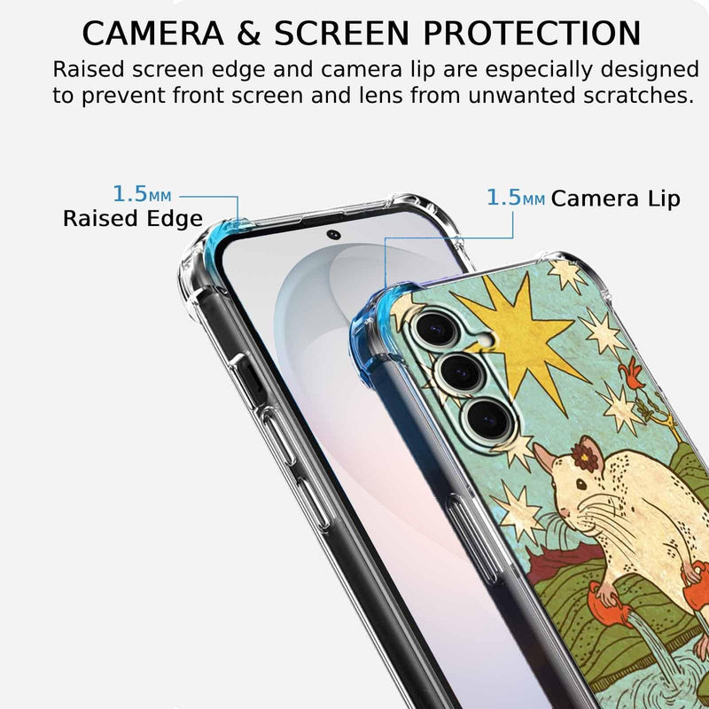 Case for Samsung Galaxy S26 with Tarot Card Design,Aesthetic Cute Rat Pattern,Trendy Soft TPU Bumper Phone Cover,6.3"(Rat,S26)