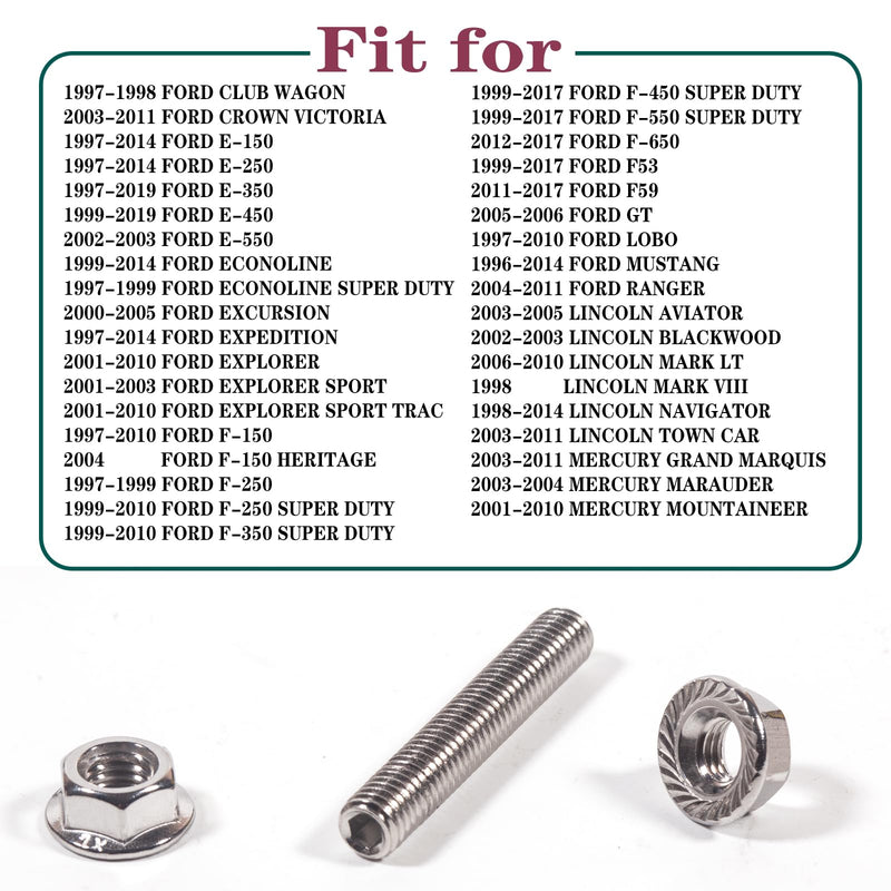 M8*1.25 Exhaust Manifold Stud Nuts for Ford 5.4 F150 F250 Exhaust Studs and Nuts,Stainless Steel F-150 F-250 E150 E250 E350 Econoline Expedition Explorer Mustang Mercury 4.6L 5.4L N811313S431 48PCS.