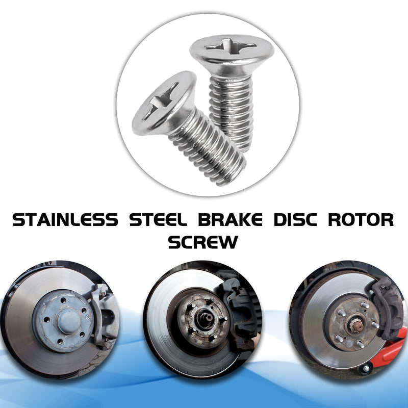 12PCS Rotor Screws Brake Rotor Retaining Screw, Brake Disc Rotor Screws 93600-06014-0H- for Front and Rear for Honda, Acura, Hyundai, Kia Models, Stainless Steel Retaining Hardware Bolts 12PCS