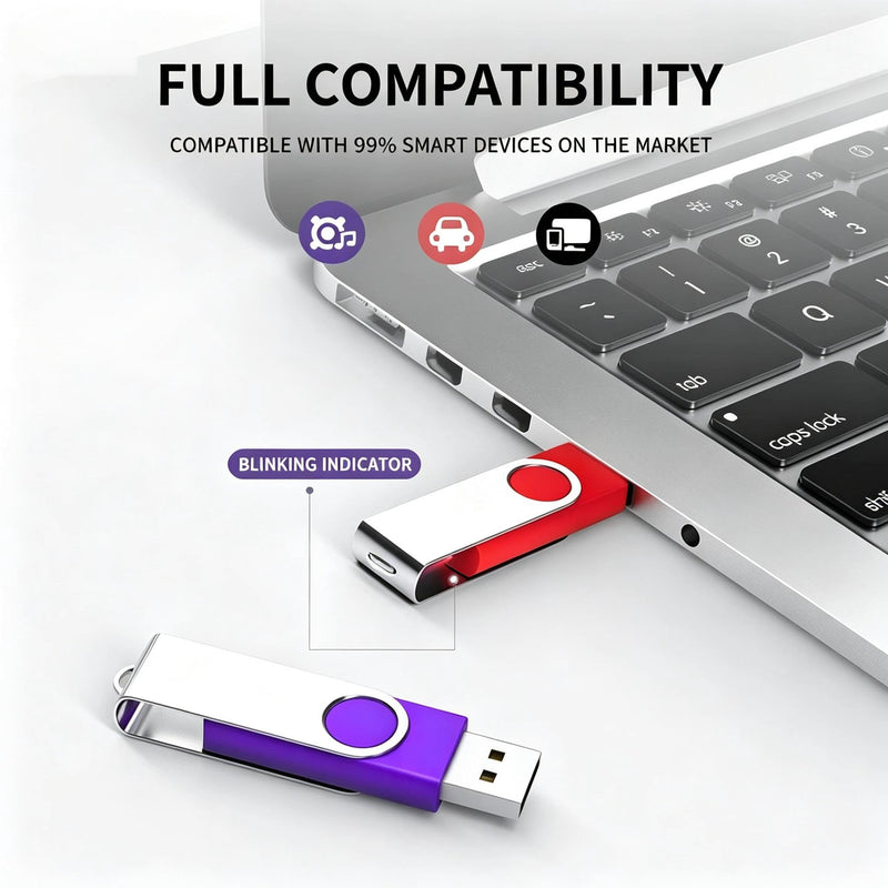 Flash Drive USB 2.0 10 Pack Swivel Blank Memory Stick Pnstaw Bulk Thumb Drive Pen Drives Jump Drive for Data Storage, File Sharing(10 Pack,Multi-Color) (10, 128, MB) 128 MB