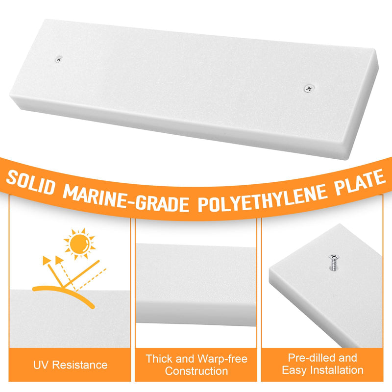 Transducer Mounting Plate Boat Transducer Mounting Board Hardware Kit UV Resistant Marine-Grade Transducer Mounting Block Kit - 0.8 inch Thickness (White)