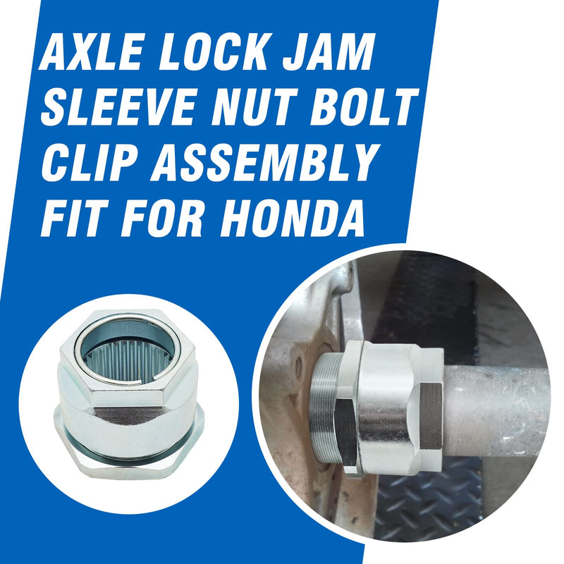 Axle Lock Nut Kit for Honda TRX300EX TRX400EX TRX450R TRX450ER TRX250X TRX300X TRX400X ATC250R ATC350X，OEM# 90308-HB9-000 43127-HA2-000 90307-HA2-000 90652-HA2-000