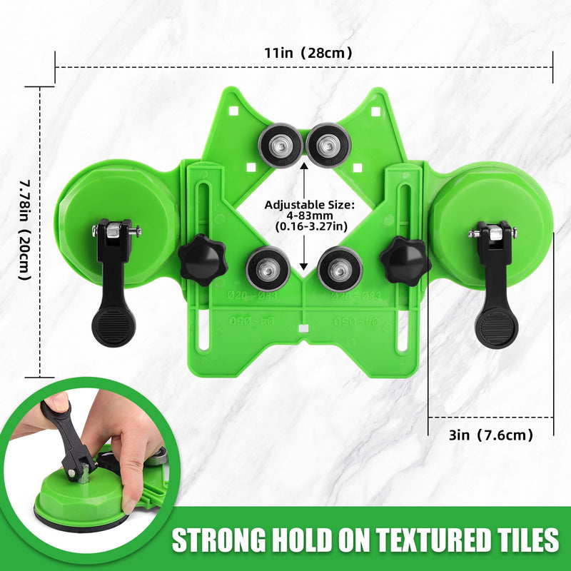 Diamond Hole Saw Kit, 18 PCS Tile Hole Saw Kit with Double Suction Cup Guide, 6-50 mm Dry/Wet Drill Bits Set for Ceramic, Glass, Porcelain, Marble, Granite 18PCS(0.24”-2”)