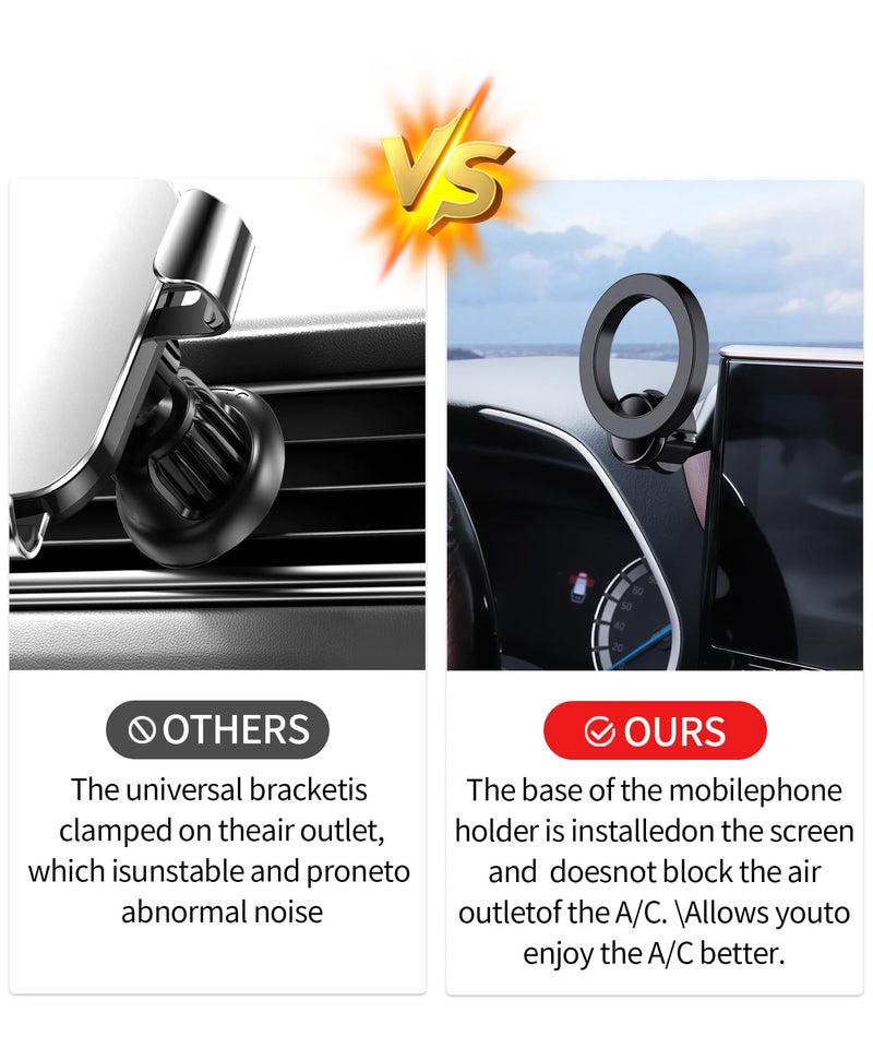 Car Phone Holder for Toyota Highlander 2020-2026 Magsafe Mount Accessories | 8/12.3" screen, Magnetic Cell Phone Mount Clip Compatible with iPhone, 3D fit Stable Dashboard Navigation Bracket Stand 8/12.3-inch for 20-26 Highlander