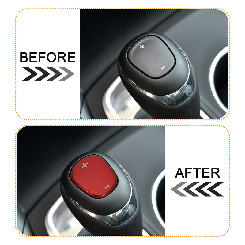 TOMALL Stainless Steel Car Gear Shift Knob Cover Compatible with Chevy Equinox 2018-2020 Shift Panel Trim Gear Lever Cover Trim for Car Interior Center Console Accessories (Red) Stainless Gear-Red