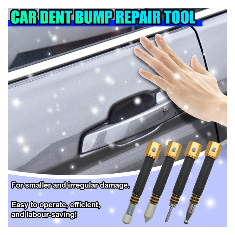 4PCS PDR Tap Down Tool, Pen Shape Knockdown Remover, Car Paintless Dent Removal Kit, Portable Car Body Bulge Repair Tools, Anti Dent Automotive Damage Traceless Repair DIY Tool
