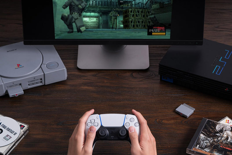 8Bitdo Bluetooth Retro Adapter for PS1/PS2/Windows, Compatible with PS5/PS4, Xbox Series/Xbox One, Switch Pro Controllers