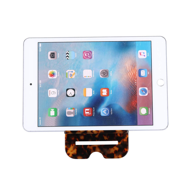Resin Cell Phone Stand, Phone Dock, iPad, Samsung Tabs and Other Devices (4-12.9"): Cradle, Holder, Stand for Office Desk (Tortoise-Tone) Tortoise-Tone