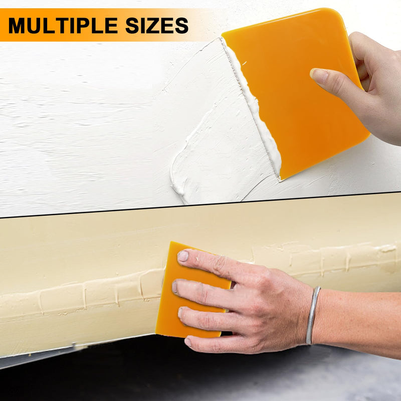 Body Filler Spreaders, 6PCS Plastic Spreader,4, 5, 6 Inch Reusable Automotive Body Fillers Hard for Applying Fillers, Putties, Glazes, Caulks and Paint