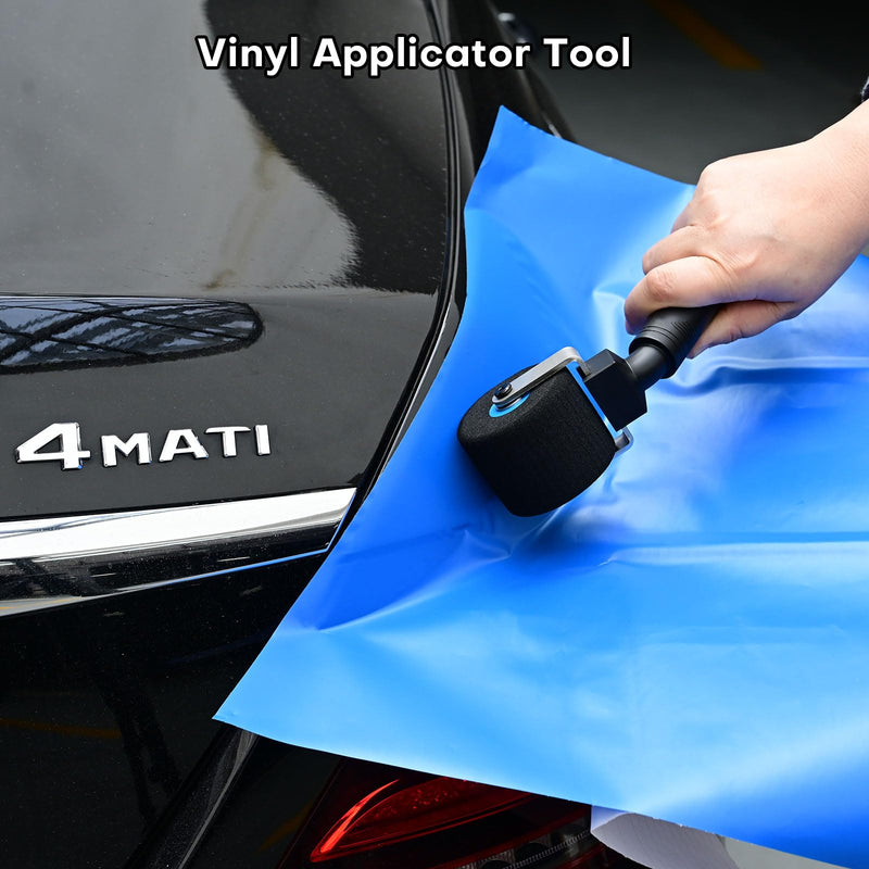 NEWISHTOOL Vinyl Wrap Tools 2-Inch Sponge Seam Roller for Uneven Textured Areas, Car Wrapping Rivet Roller Tool Felt Squeegee for Decal Film Application Wallpaper Smoothing