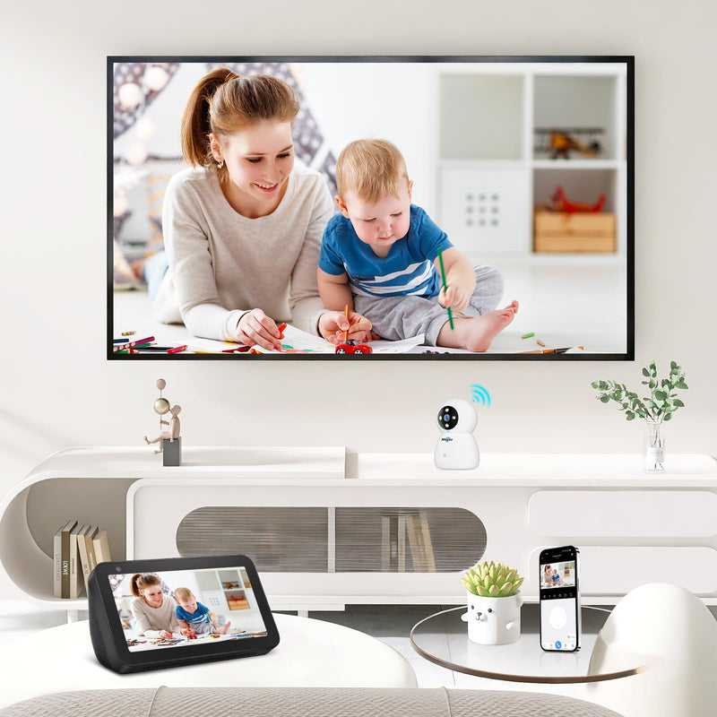 Hiseeu Indoor Security Camera, 2.4G/5G 5MP Baby Monitor Pet Camera for Home Security, PTZ 360°, Auto Tracking, 2 Way Audio, Night Vision, Humanoid Detection, No Monthly Fee, 2PCS 2FJ5C