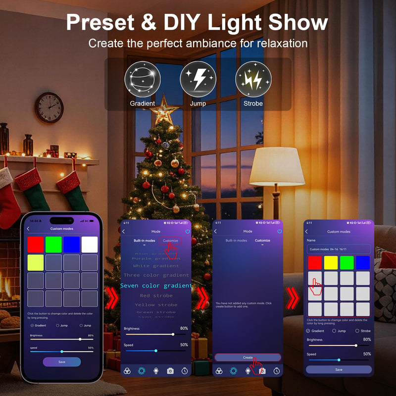 FRIDEKO HOME Smart Light Bulbs - Led Dimmible Color Changing Light Bulb for Home Works with Bluetooth Music Sync - A19 RGB Lightbulb for E26 Base with APP Control & Timer (4 Pack) Bluetooth-4Pack