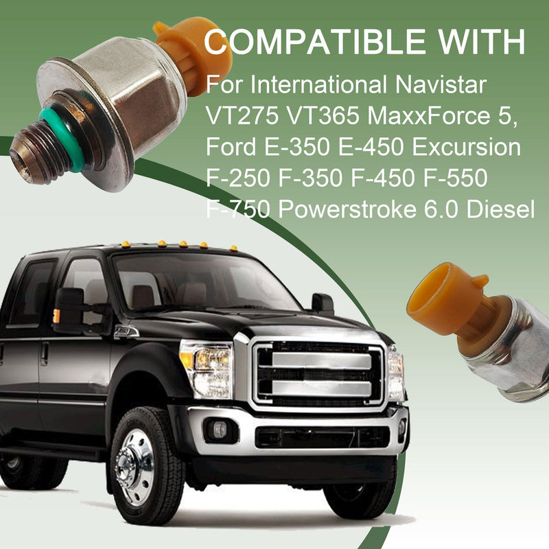 Fuel Injection Pressure Sensor ICP Sensor with Pigtail Kit Compatible with 04-10 6.0L Ford Powerstroke Diesel E-350 E-450 Excursion F-250 F-350 F-450 F-550 F-750 Replace 1845428C92 4C3Z9F838A